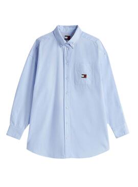 Camisa Tommy Jeans Badge azul para mujer