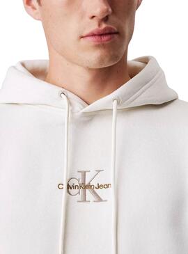 Sudadera Calvin Klein Monologo blanco para hombre