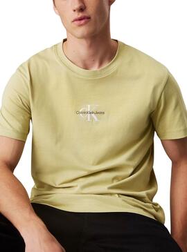 Camiseta Calvin Klein Monologo verde para hombre