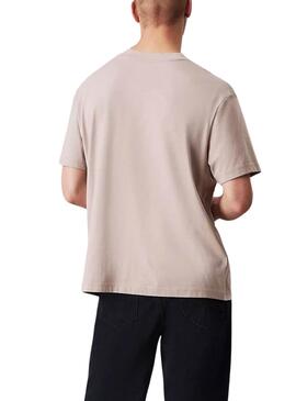 Camiseta Calvin Klein Textured beige para hombre