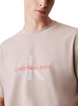 Camiseta Calvin Klein Textured beige para hombre