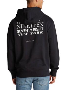 Sudadera Calvin Klein Type negro para hombre