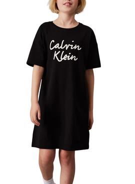 Vestido camisero Calvin Klein Oversized negro niña