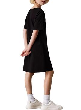 Vestido camisero Calvin Klein Oversized negro niña