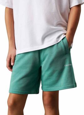 Bermudas Calvin Klein New Inst Logo verde niños