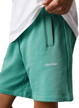 Bermudas Calvin Klein New Inst Logo verde niños