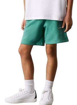 Bermudas Calvin Klein New Inst Logo verde niños