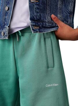 Bermudas Calvin Klein New Inst Logo verde niños