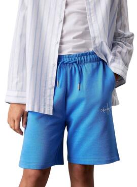 Bermudas Calvin Klein Monogram Relaxed azul