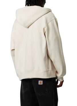 Sudadera Carhartt Zip beige para hombre