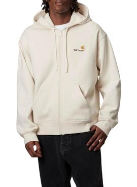 Sudadera Carhartt Zip beige para hombre