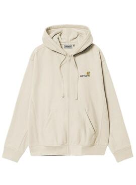 Sudadera Carhartt Zip beige para hombre