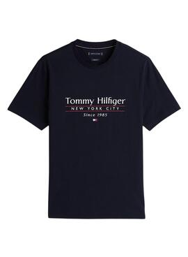 Camiseta Tommy Hilfiger Stack azul marino para hombre