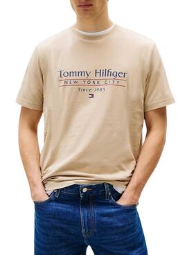 Camiseta Tommy Hilfiger Stack beige para hombre