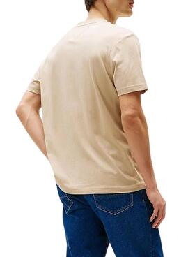 Camiseta Tommy Hilfiger Stack beige para hombre