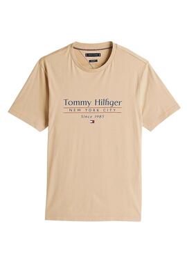 Camiseta Tommy Hilfiger Stack beige para hombre