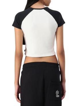 Camiseta Converse Colorblock negro y blanco para mujer