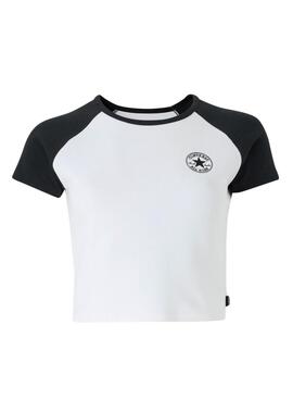 Camiseta Converse Colorblock negro y blanco para mujer