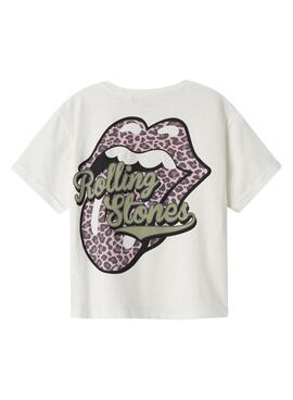 Camiseta Name It Rolling Stones blanco para niña