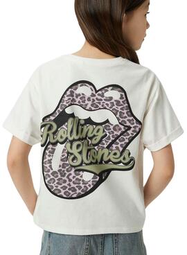 Camiseta Name It Rolling Stones blanco para niña