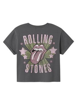 Camiseta Name It Rolling Stones gris para niña