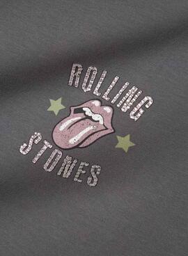 Camiseta Name It Rolling Stones gris para niña