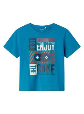 Camiseta Name It Gamer azul para niño