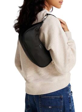 Bolso Tommy Jeans Iconic Shoulder negro para mujer