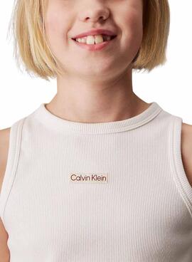 Camiseta Calvin Klein Tank Top beige para niña