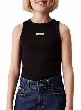 Camiseta Calvin Klein Tank Top negro para niña