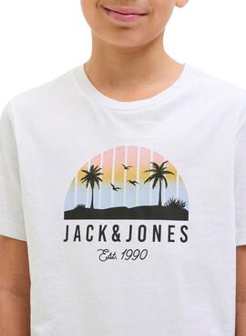 Camiseta Jack and Jones Palm blanco para niño