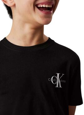 Camiseta Calvin Klein Jeans Monologo negro kids