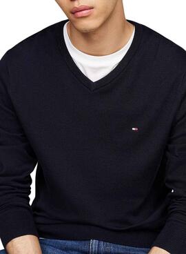 Jersey Tommy Hilfiger Essential marino para hombre