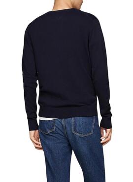 Jersey Tommy Hilfiger Essential marino para hombre