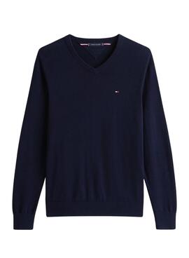 Jersey Tommy Hilfiger Essential marino para hombre