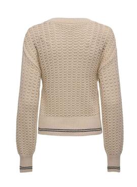 Jersey Only Lasa beige para mujer