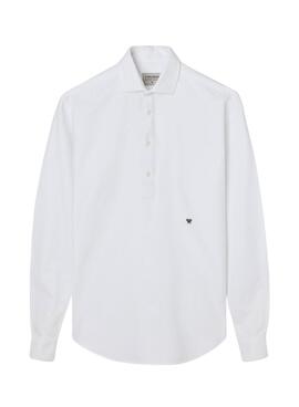 Polera Silbon oxford blanco para hombre