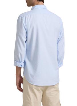 Polera Silbon oxford azul para hombre