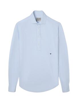 Polera Silbon oxford azul para hombre