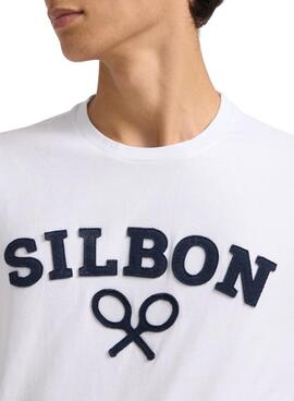 Camiseta Silbon Raqueta blanco para hombre