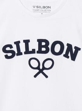 Camiseta Silbon Raqueta blanco para hombre