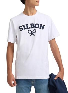 Camiseta Silbon Raqueta blanco para hombre