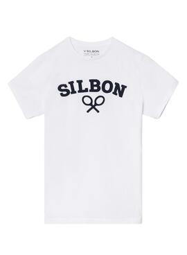 Camiseta Silbon Raqueta blanco para hombre