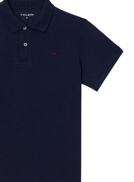 Polo Silbon básico azul marino para hombre