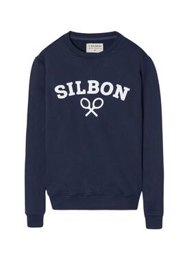 Sudadera Silbon Raqueta azul marino para hombre