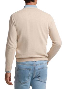 Jersey Silbon V neck beige para hombre