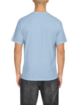 Camiseta Only and Sons Dawson azul para hombre