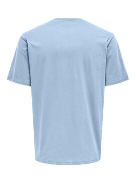 Camiseta Only and Sons Dawson azul para hombre