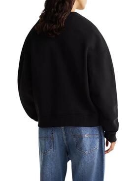 Sudadera Tommy Jeans Badge negro para mujer