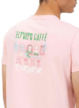 Camiseta El Pulpo Café rosa para hombre